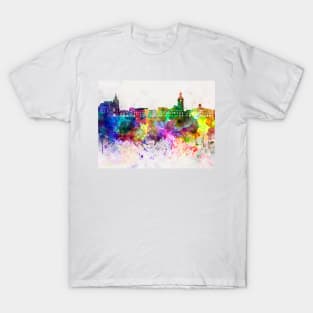 Brasov skyline in watercolor background T-Shirt